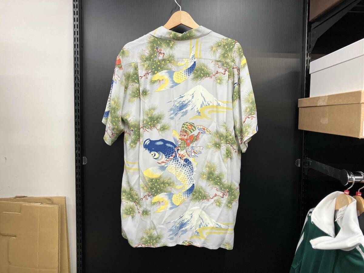 SUN SURF MONKEY THE CARP RIDER SS34179 ｻﾝｻｰﾌ ｱﾛﾊｼｬﾂ L ｸﾞﾚｰ