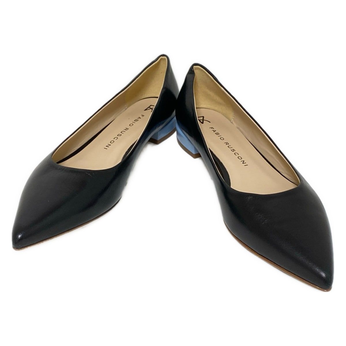 FABIO RUSCONI ファビオルスコーニ フラットシューズ レディース - 黒 レザー