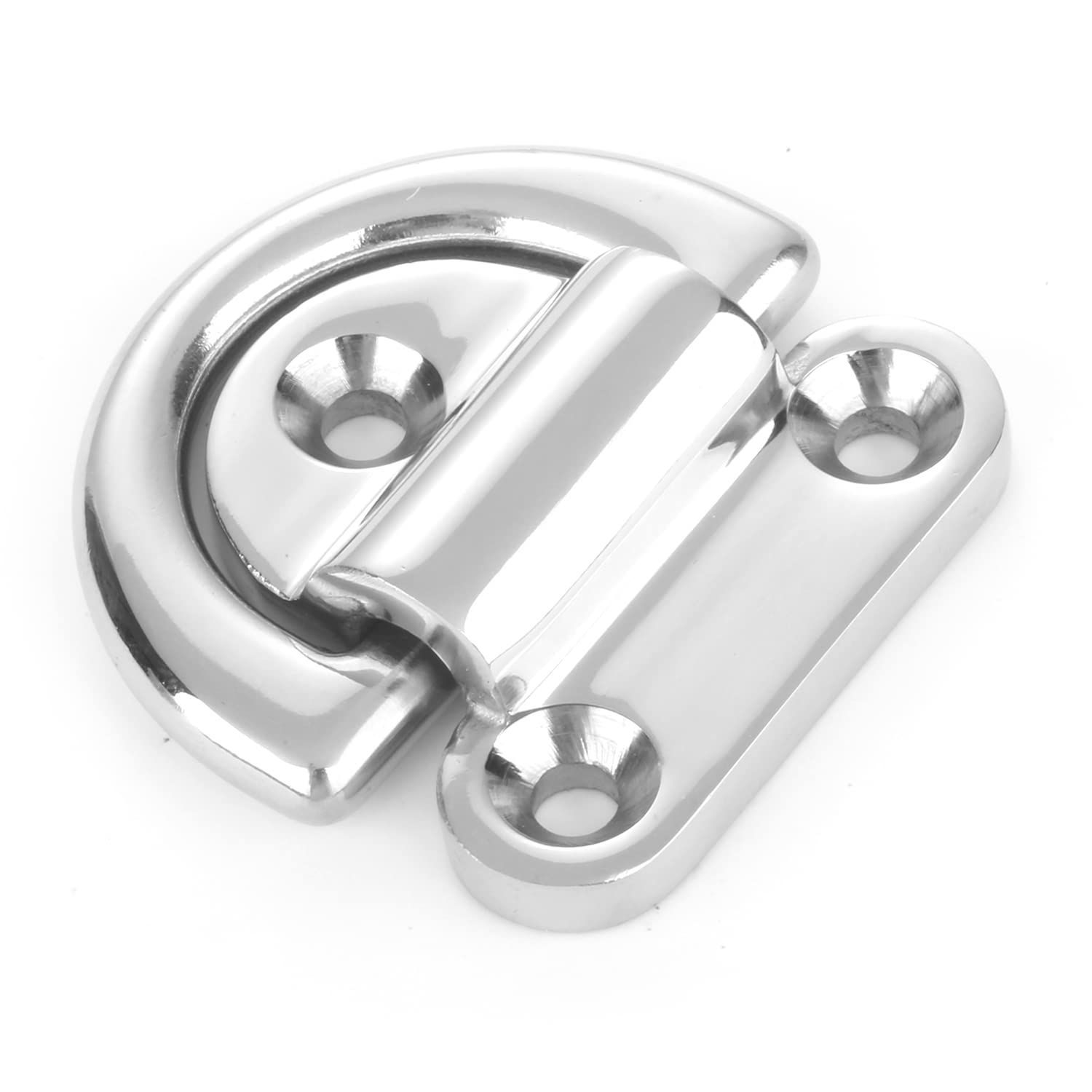 Size:Dリング線径：7MM Atibin 折りたたみ 屋外 アイプレート リング ステンレス フォールディング ボート パッドアイ 金具 フック Ｄリング 船舶 デッキ 7mm