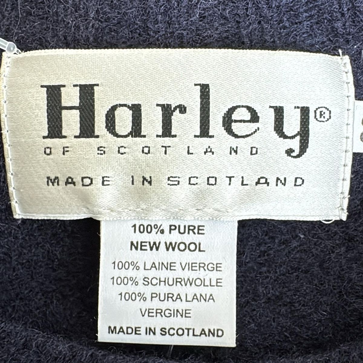  Harley of ハーレーオブスコットランド 長袖セーター サイズ38 M レディース - ダークネイビー クルーネック 長袖 ニット セーター