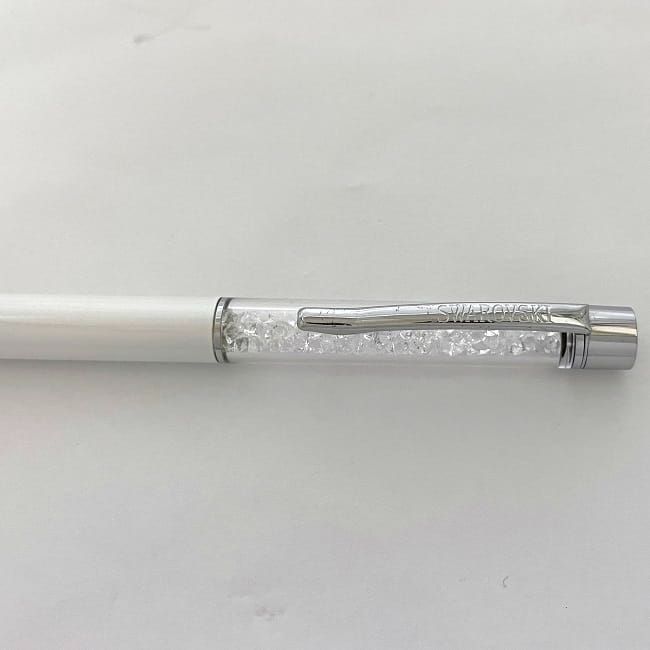 スワロフスキー ボールペン ホワイト シルバー ec-19969 美品