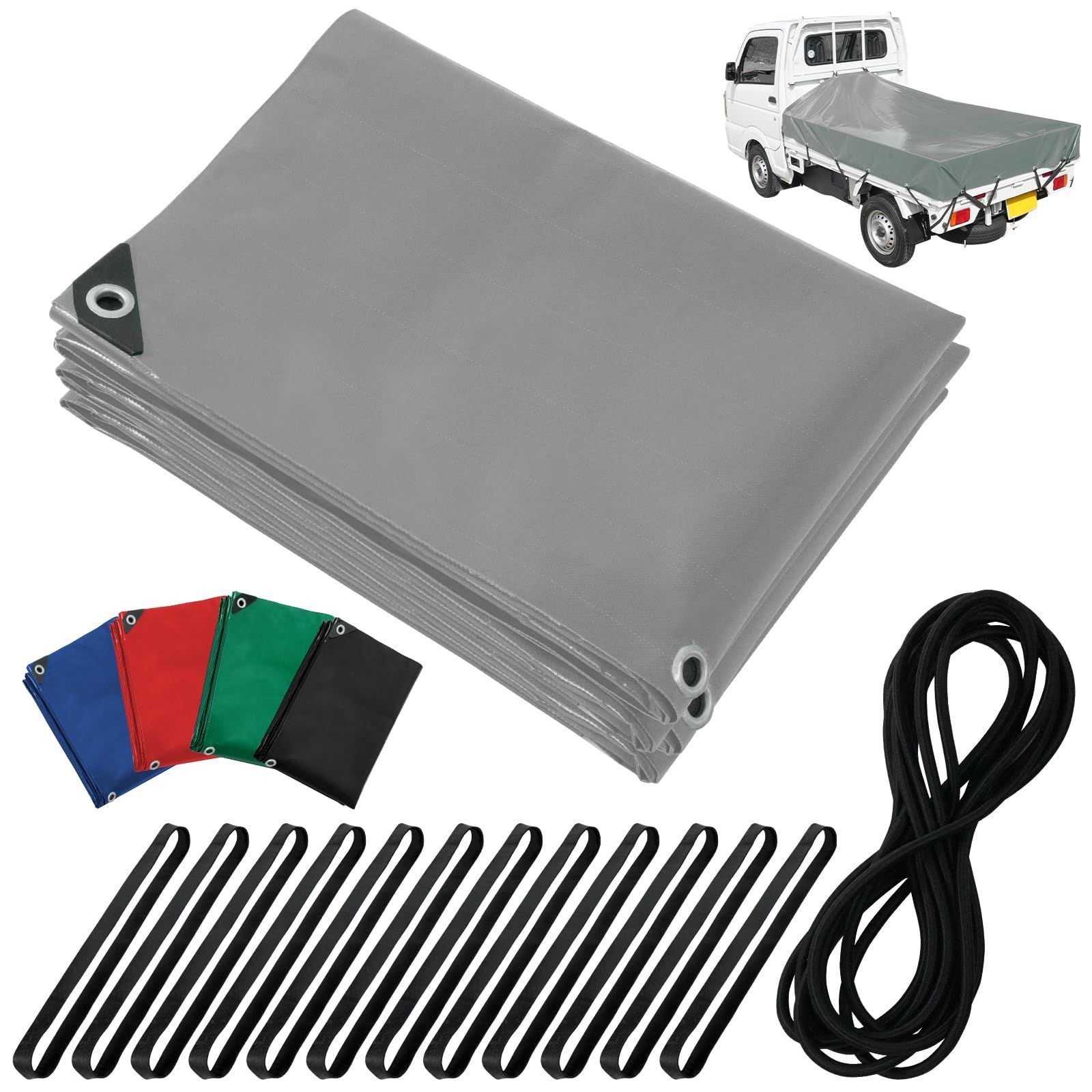 トラックシート 2.1×2m グレー シートのみ 軽トラック 防水 | Temiry 軽トラックシート 2.1ｍ×1.9ｍ 防水 極厚 0.85mm 軽