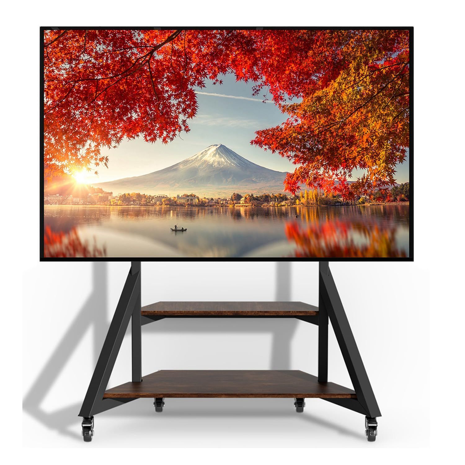 棚板付き ハイタイプ 壁寄せスタンド 液晶テレビスタンド 耐荷重80kg 高さ調節 40～75インチ 省スペース テレビ台 キャスター付き 家庭|学校|会社|商業施設|病院向け テレビスタンド UNHO