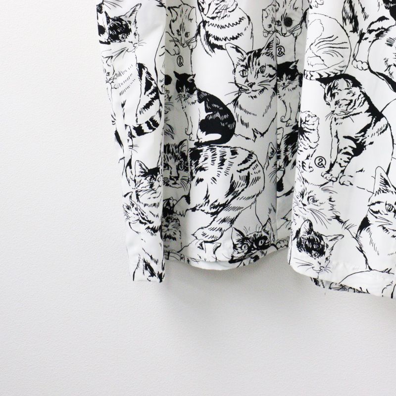 美品ロイスクレヨン アンドエルシー　ネコスケッチ シャツワンピース ロイスクレヨン アンドエルシー &ellecy ネコスケッチ シャツ