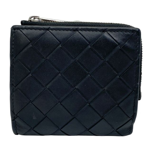 ボッテガヴェネタ イントレチャート 二つ折りファスナーウォレット 財布 二つ折り財布 折財布 レザーブラック BOTTEGA VENETA 正規品 安心品質 メンズ レディース ユニセックス ブランド小物 感 ミニ財布 コンパクト
