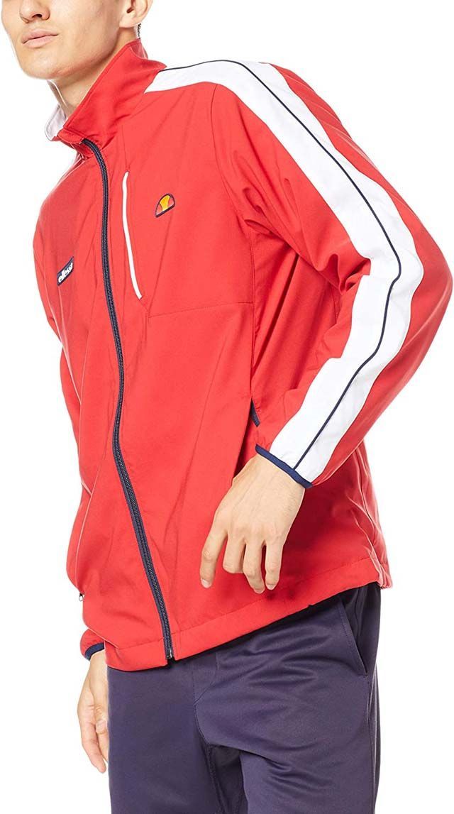 Mサイズのみ ellesse エレッセ ベースラインジェットジャケット メンズ レーシングレッド 春秋 ETS59302-RR -M WHITEMONARCHHOTEL_COM