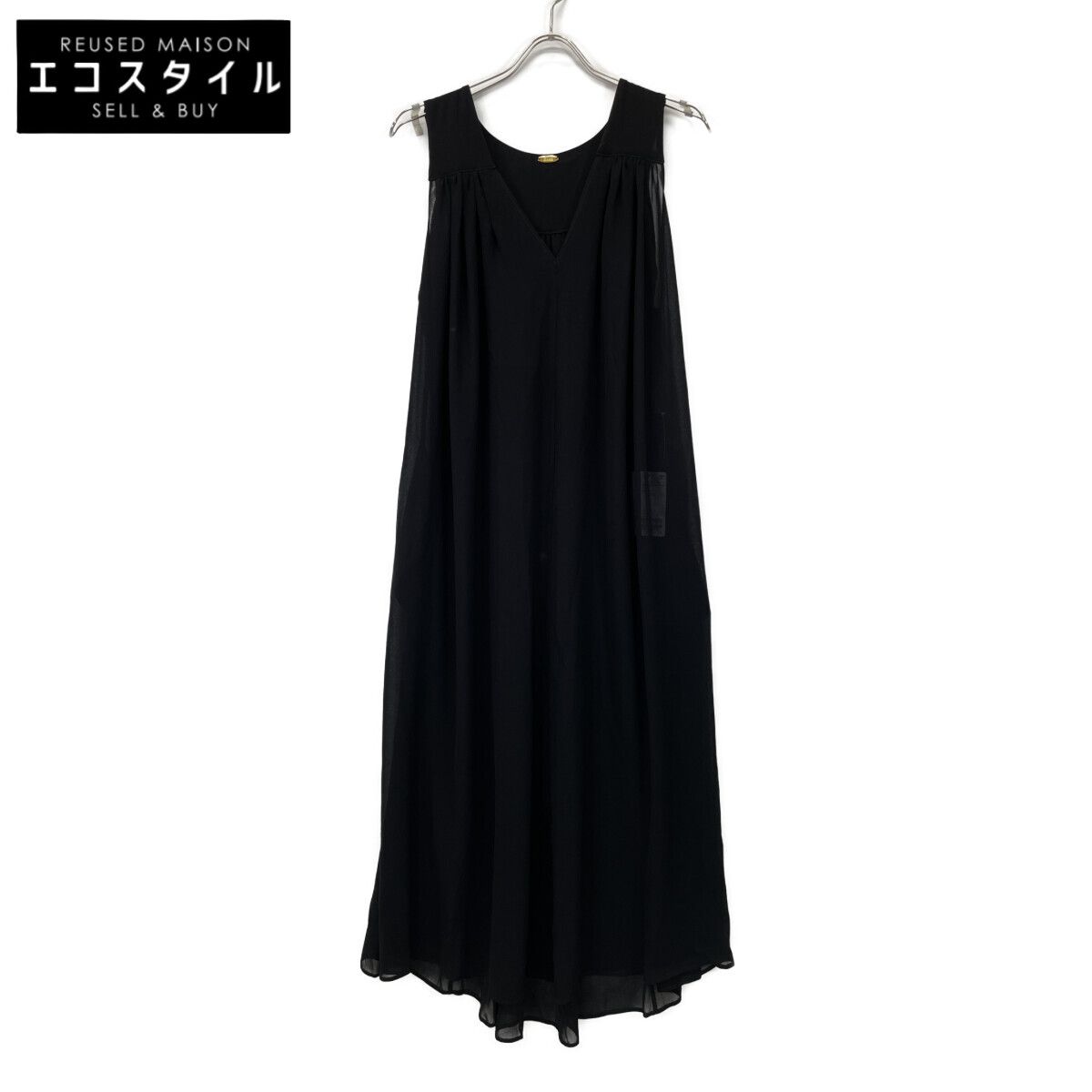 Deuxieme Classe ドゥーズィエムクラス 25-040-500-4010 25年製 ﾌﾞﾗｯｸ ﾄﾘｱｾｼﾌｫﾝ Vﾈｯｸ ﾜﾝﾋﾟｰｽ F