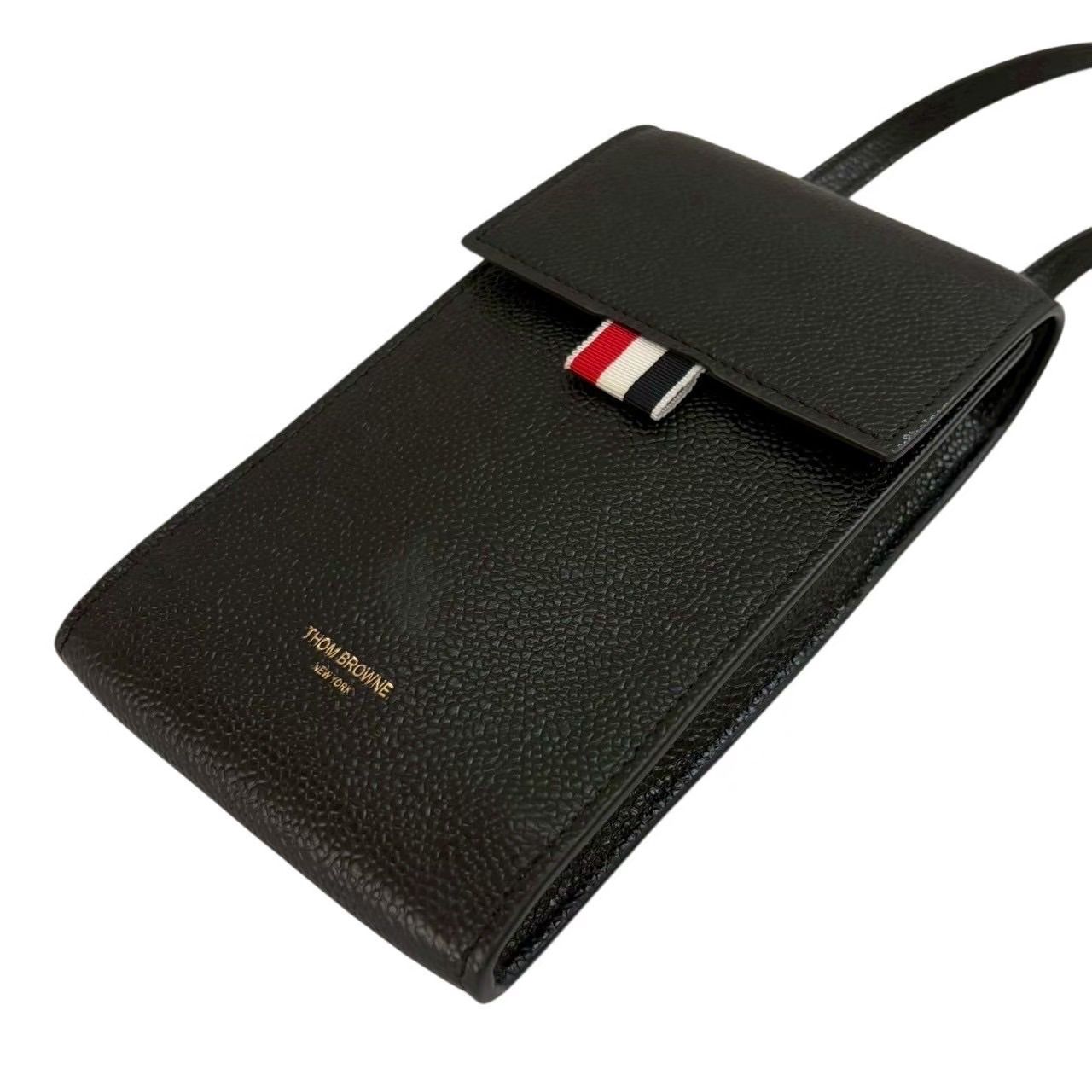 THOM BROWNE トムブラウン ショルダースマホバック 黒 ショルダー 