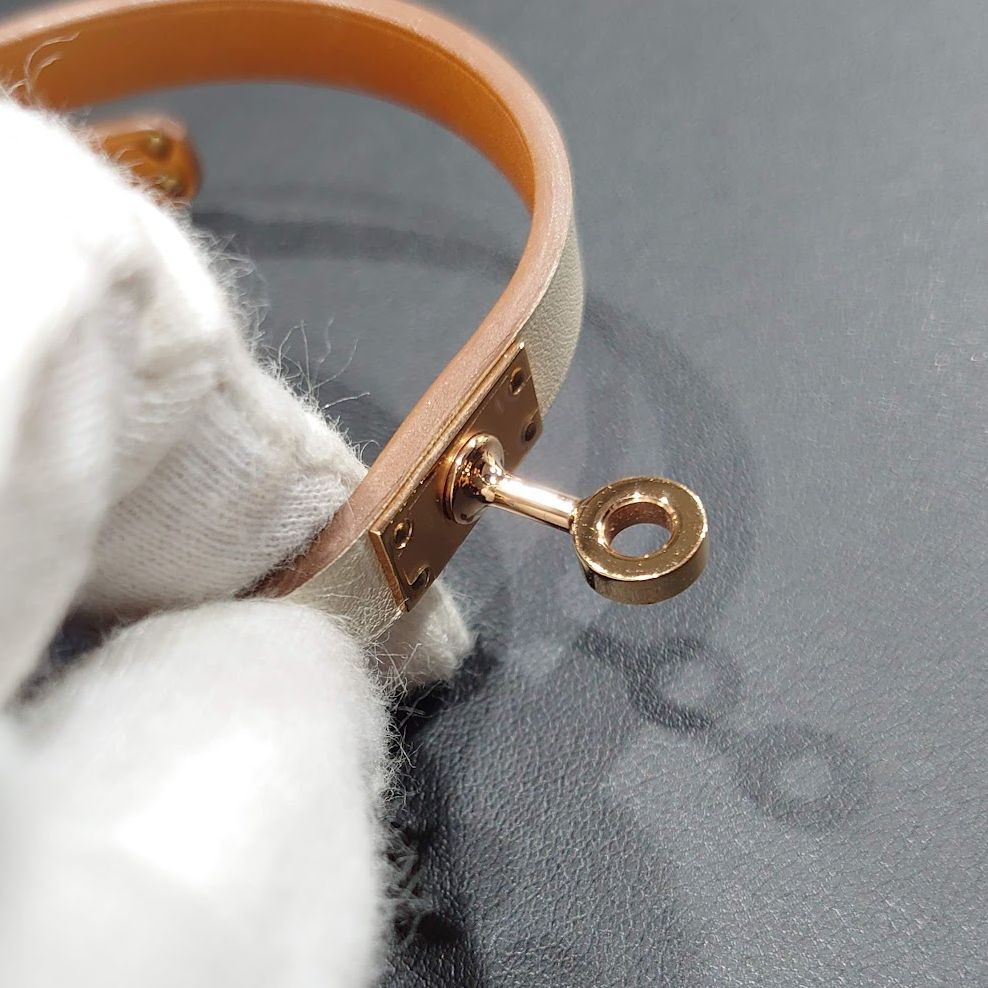 未使用 HERMES エルメス レザー ブレスレット ミニ ケリー ドゥ