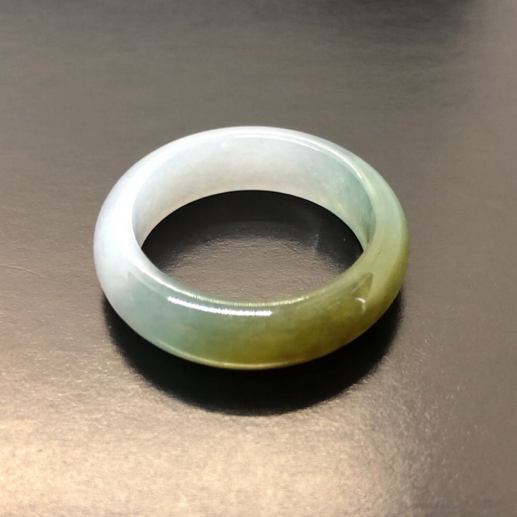 本翡翠 ミャンマー産 氷種 3色 くりぬきリング #19 高品質 希少 A貨