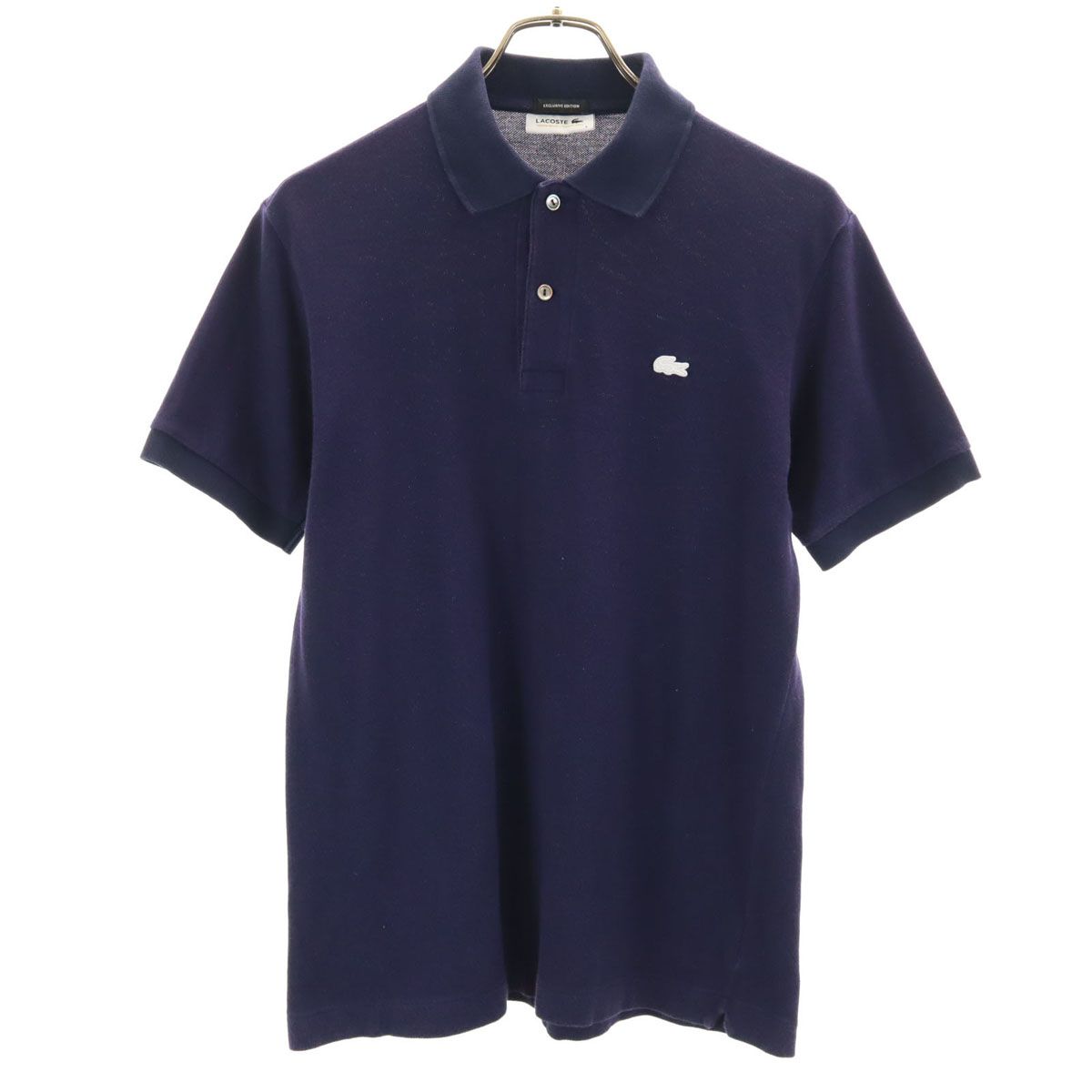 新品】LACOSTE ラコステ ポロシャツ　ネイビー　 ３　usＳ LACOSTE ラコステ 日本製 半袖 ポロシャツ 3 ネイビー 鹿の子