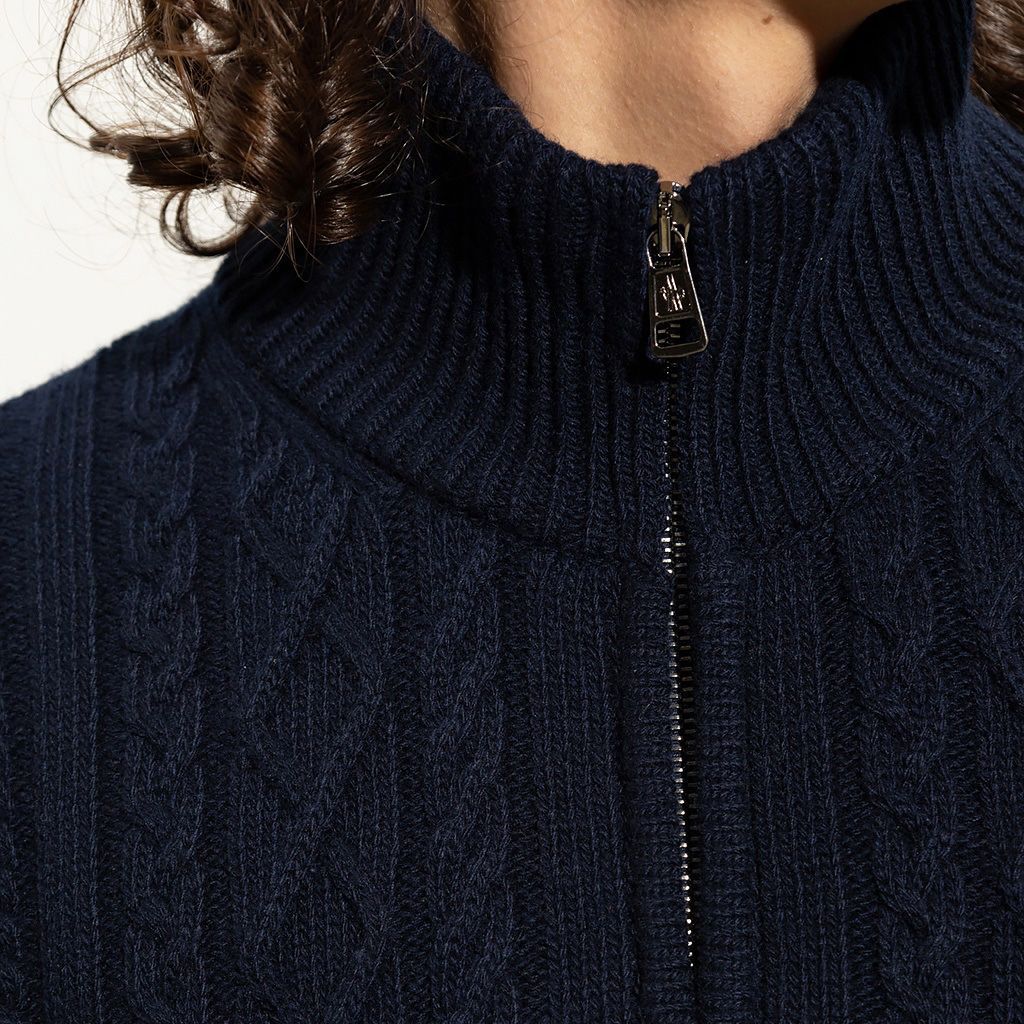 MONCLERネイビーセーター モンクレ MONCLER ネイビー Vネック フード