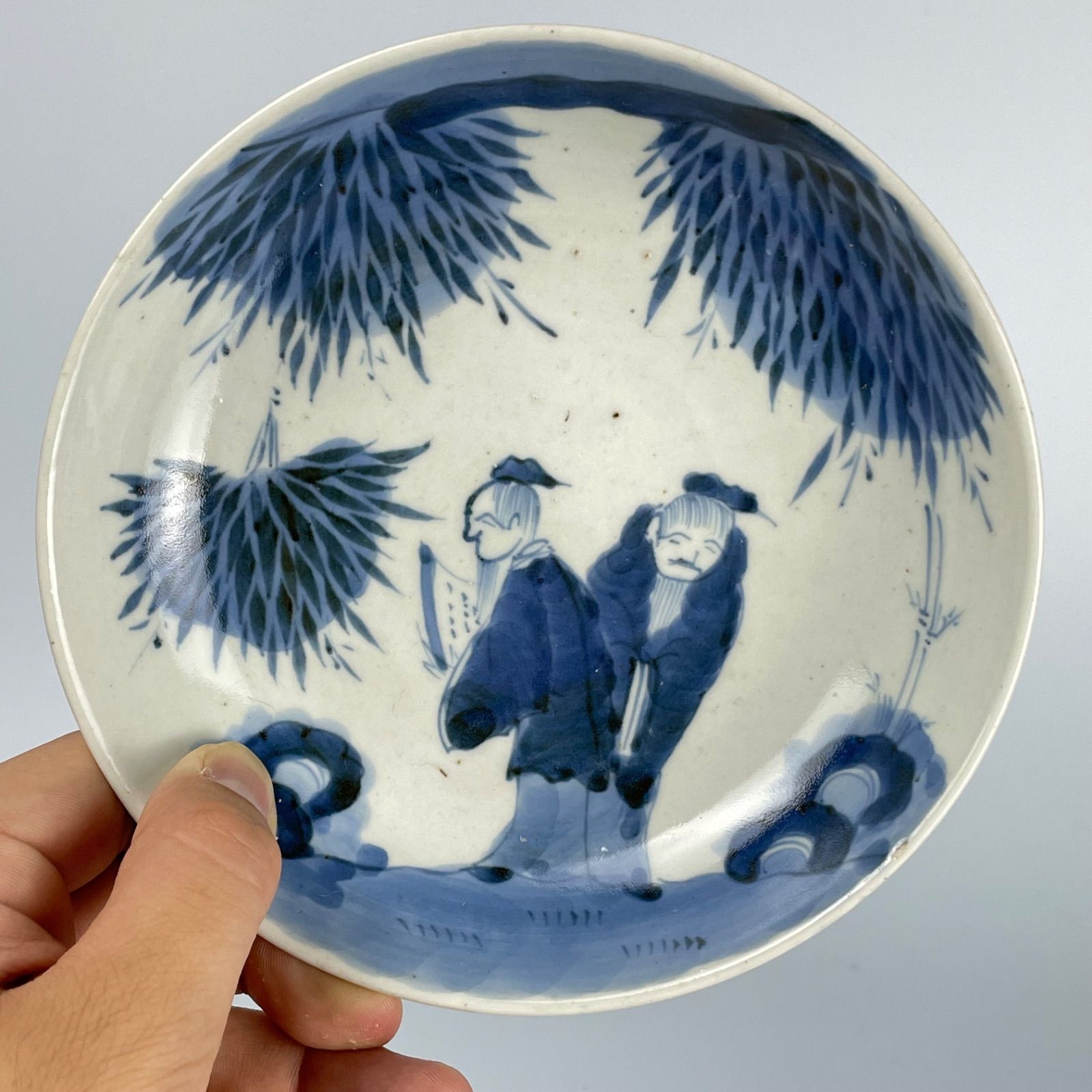 古伊万里 片口（径17cm） 酒器 竹林 賢人図｜美術品