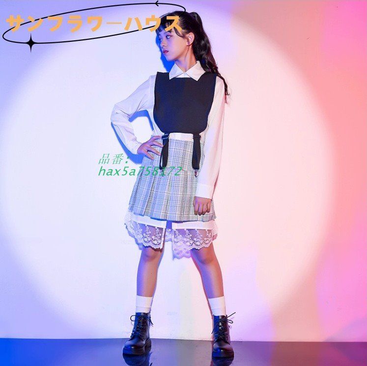 女の子 ダンス衣装 黒 セットアップ レディース ダンススーツ K-POP 衣装大人 HIPPOP シャツ ヒップホップ ジャズダンス hax5a758172