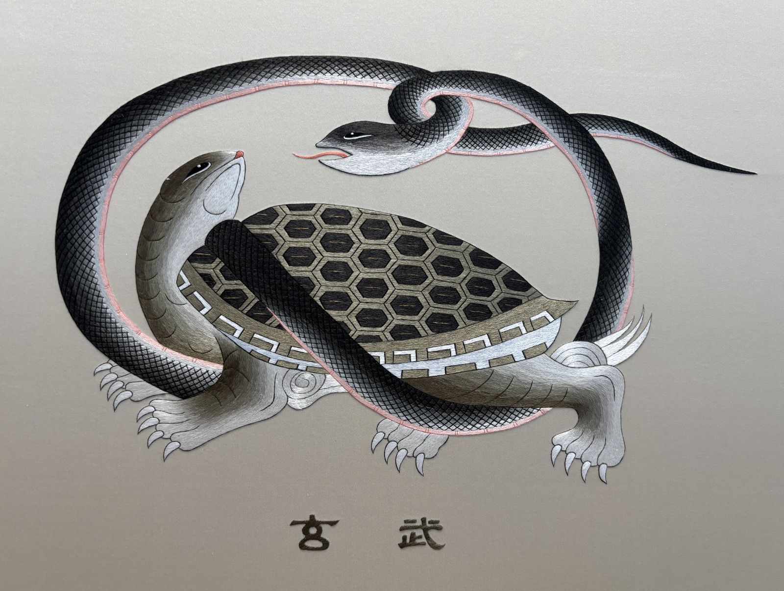 美品 最高ランク蘇州刺繍 四神 利休二面屏風 エクセルヒューマン社購入