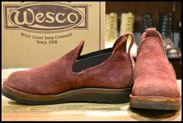 8.5C WESCO ウエスコ カスタムロメオ パープルラフアウト 紫 ビブラム4014 短靴 スエード ブーツ HOPESMORE FI117