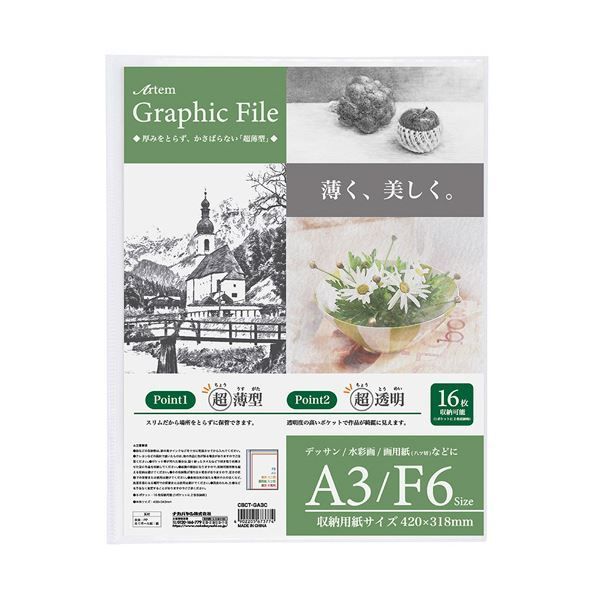 まとめ ナカバヤシアーテム グラフィックファイル A3 F6 クリア CBCT-GA3C 1冊
