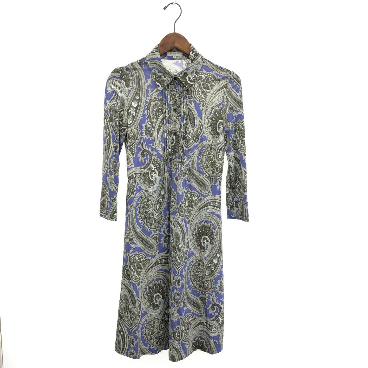 美品 ETRO エトロ ペイズリー柄 ワンピース サイズ:I40 グレー