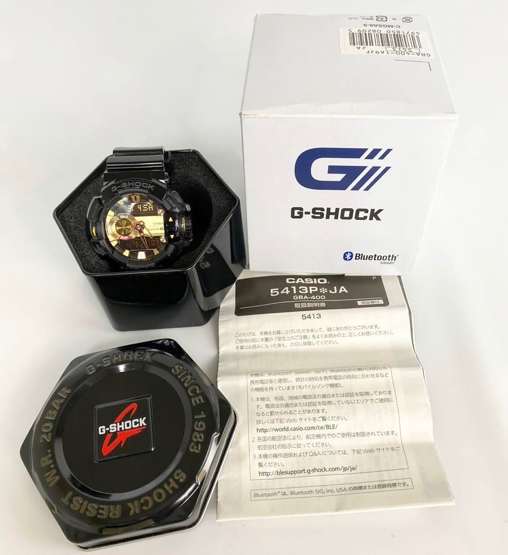 カシオ Gショック G'MIX GBA-400 デジアナ ブラックゴールド QZ - 中古