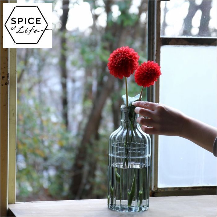 SPICE OF LIFE(スパイス) 洗いやすい 花瓶 ウェーブボトルフラワー 