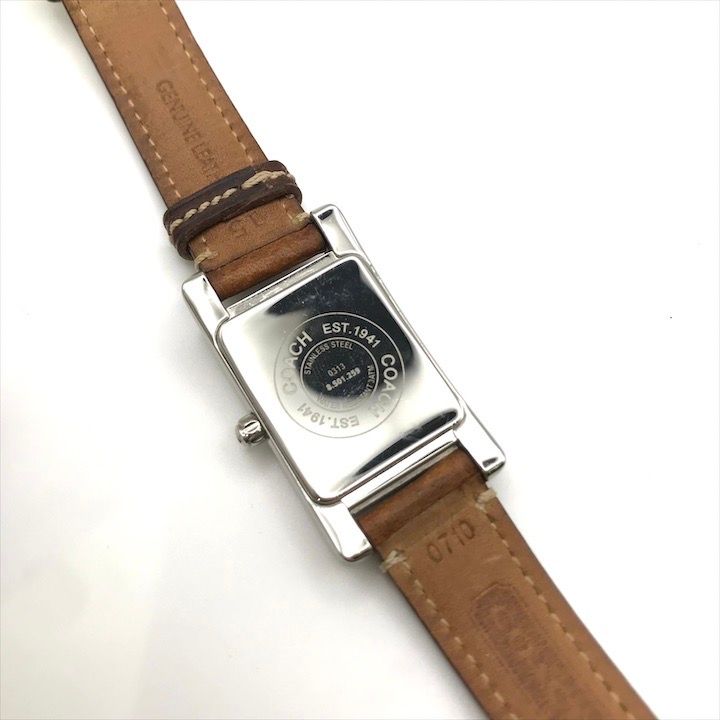 美品 COACH コーチ 0313 シェル文字盤 クォーツ レディース 腕時計  