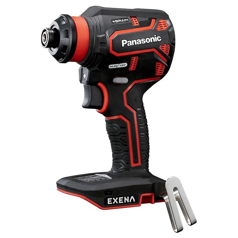 パナソニック 電動ドリルドライバー 本体のみ EXENA 14.4V|18V対応 充電式 ATTACH8対応 BRAIN 正逆転自動切替 コンパクト 穴あけ 電動ドリル EZ1DD2X-R レッド 0