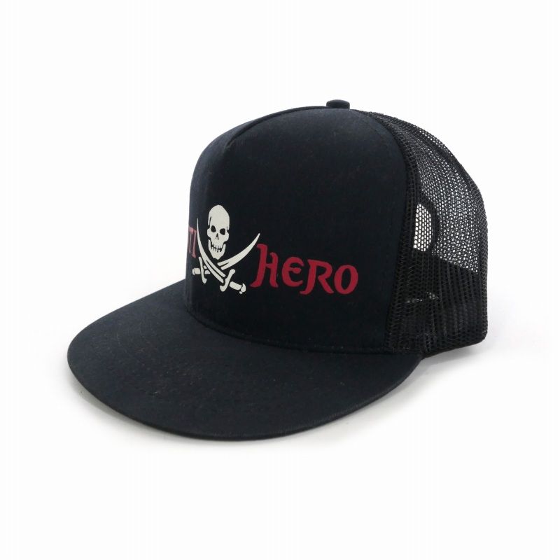 ANTIHERO ブラック メッシュキャップ ANTIHERO BLACK HERO OUTLINE MESH CAP / BLACK x GREY (アンチ