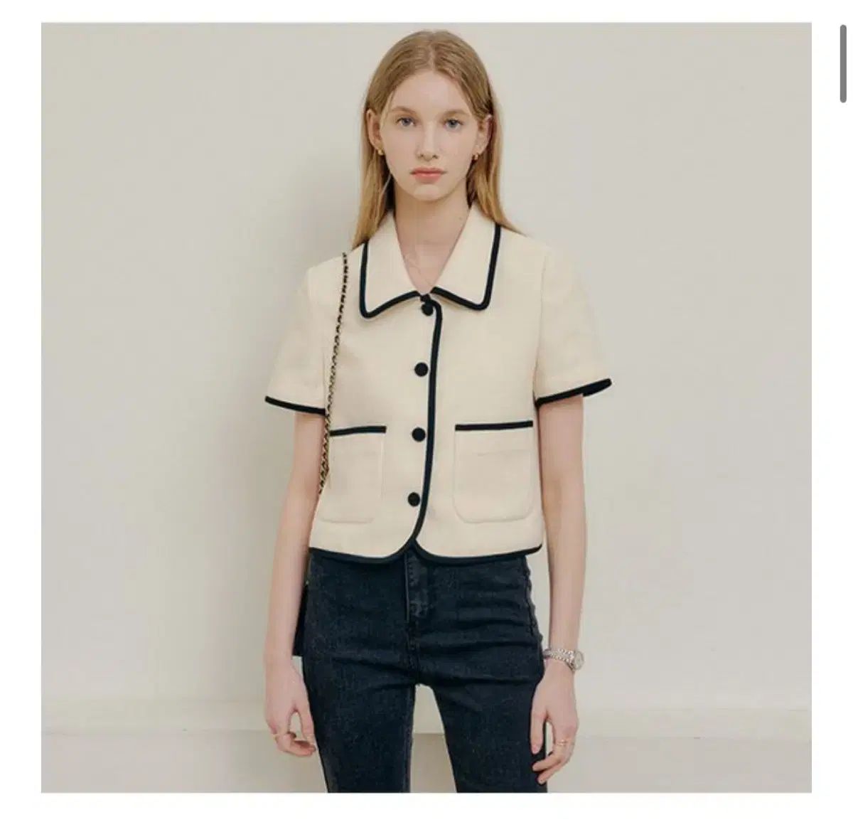 LOOKAST ニキ ツイード半袖ジャケット