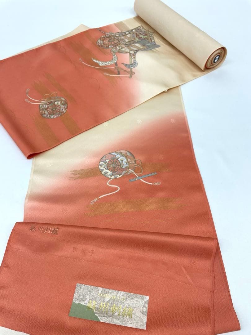 付け下げ 蘇州刺繍 相良刺繍 金彩 紋意匠 正絹 反物 - メルカリ