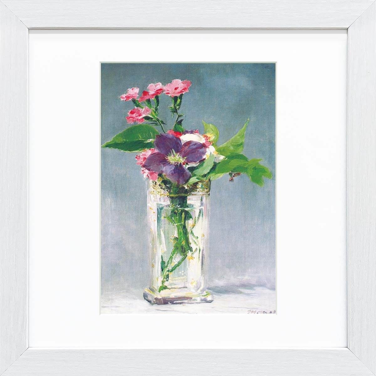 油絵　額入り　F8「母の日のカーネーション」 油絵 額入り F8「母の日のカーネーション」