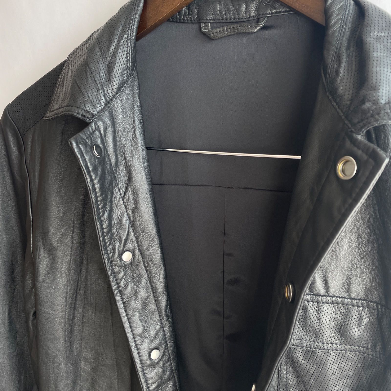joseph homme レザーシャツ レザージャケット 46 本革 ラムレザー joseph homme レザーシャツ レザージャケット 46 本革