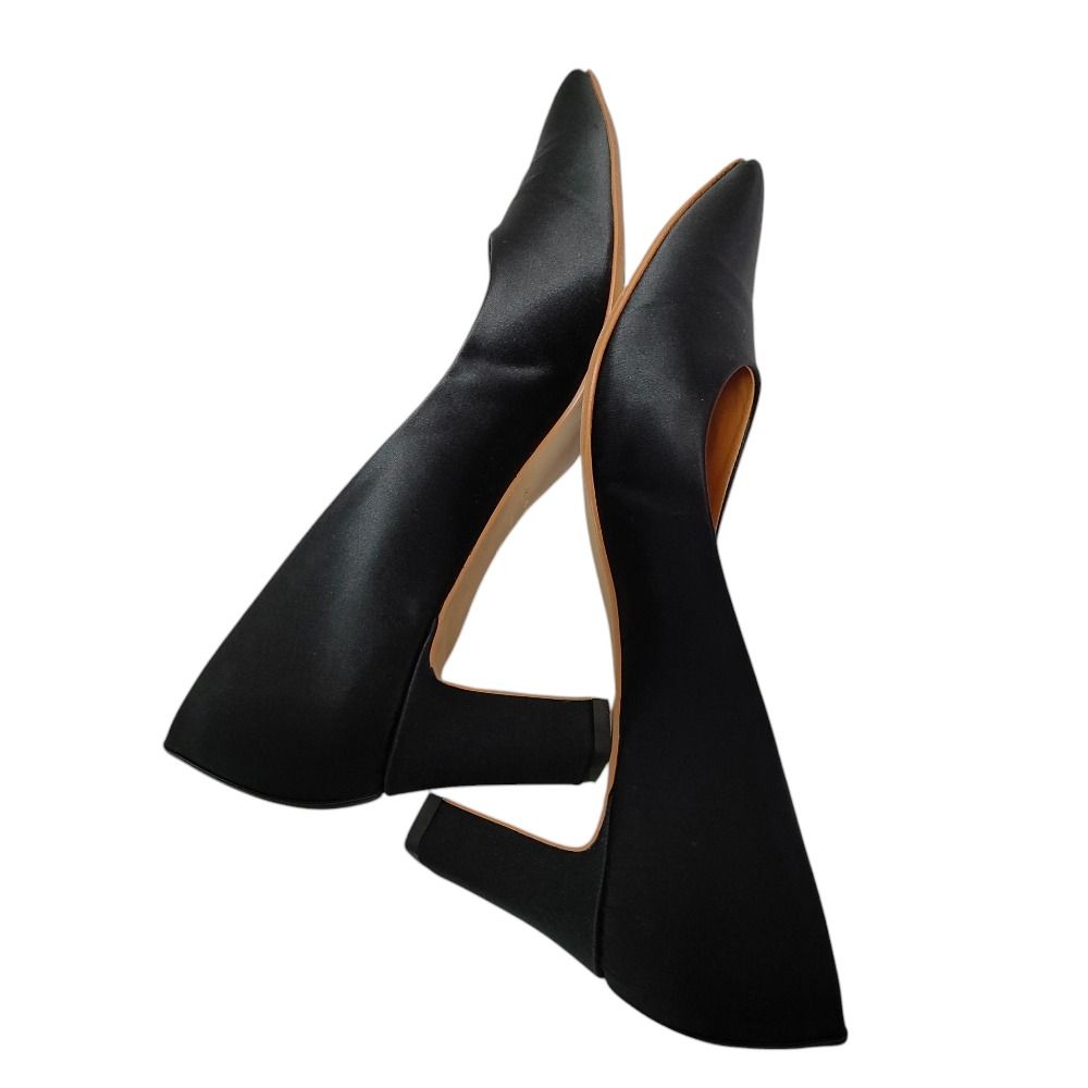 美品 KATIM カチム サテン ポインテッドトゥ パンプス シューズ 38  