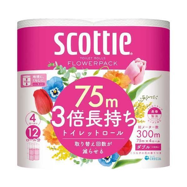 (まとめ) スコッティ フラワー3倍長持ち ダブル 4R 【×5セット】