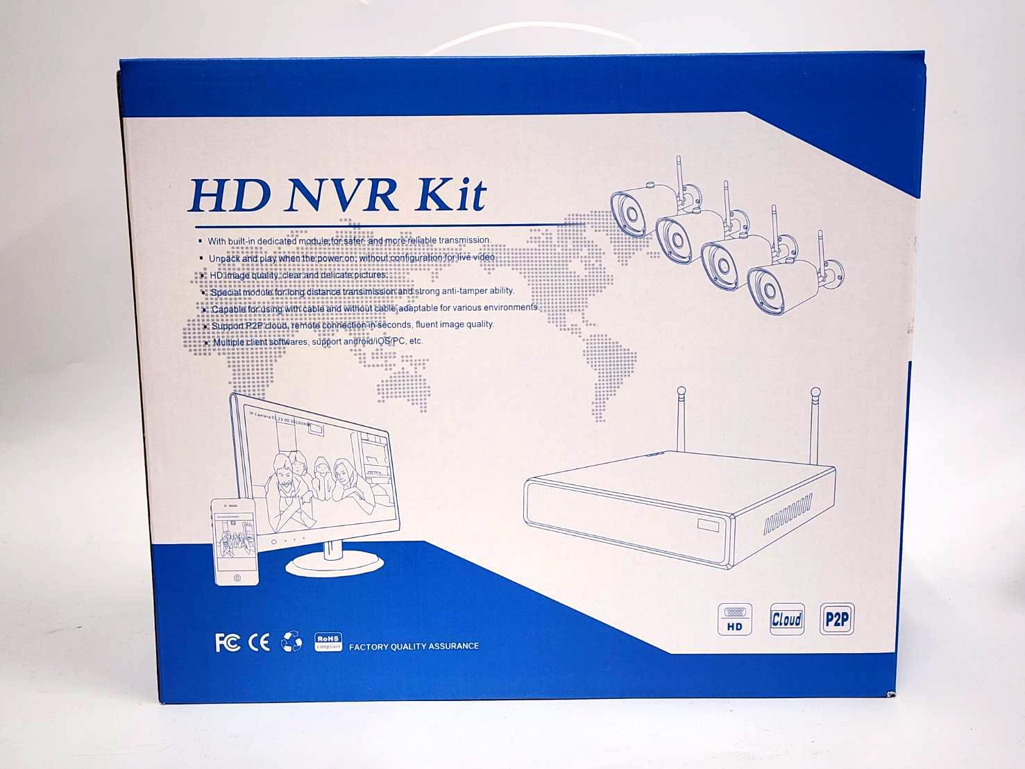 HD NVR Kit ワイヤレス防犯カメラキットセット 防犯カメラ 監視カメラ 10 1型モニター付 カメラ 4台 防水 防塵