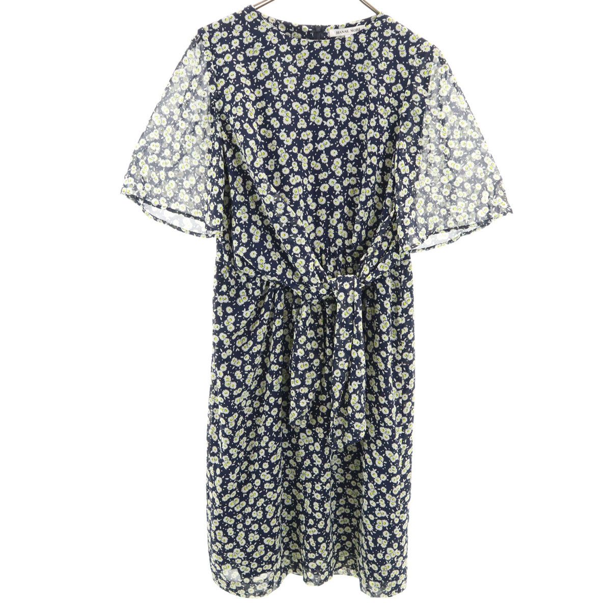 HANAe MORI 半袖ロングワンピース ネイビー