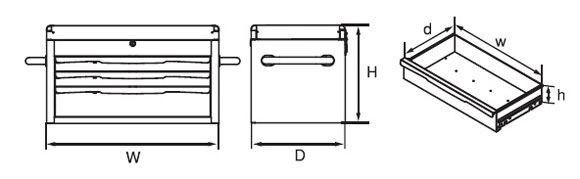 KTC トップチェスト 3段3引出し ブラック EKR-1003 BK