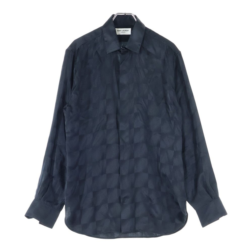 SAINT LAURENT PARIS (サンローランパリ) ブロックチェック シルク長袖