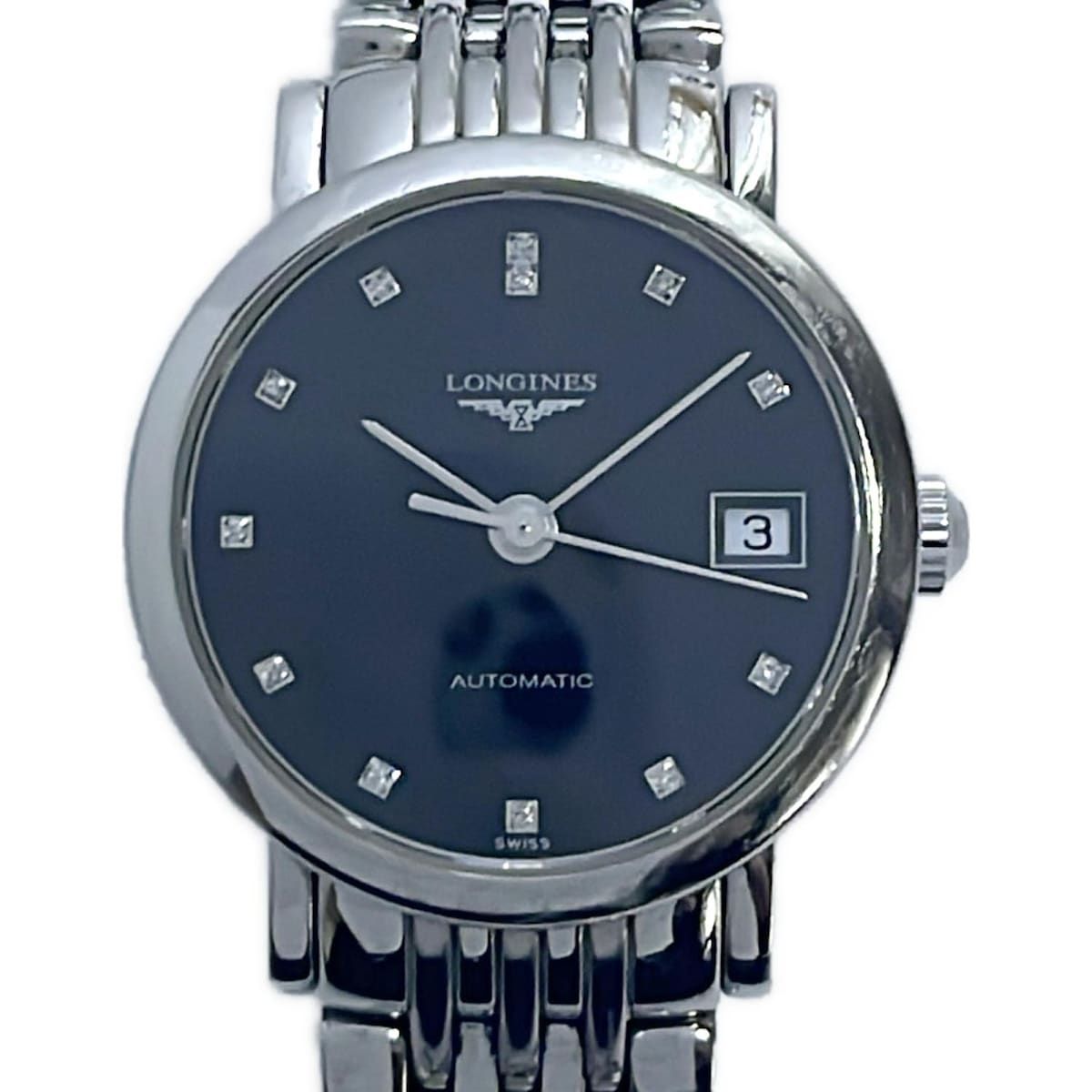 LONGINES ロンジン 腕時計 ロンジン エレガント L4.309.4|L592.2 レディース ラインストーン|裏スケ 黒