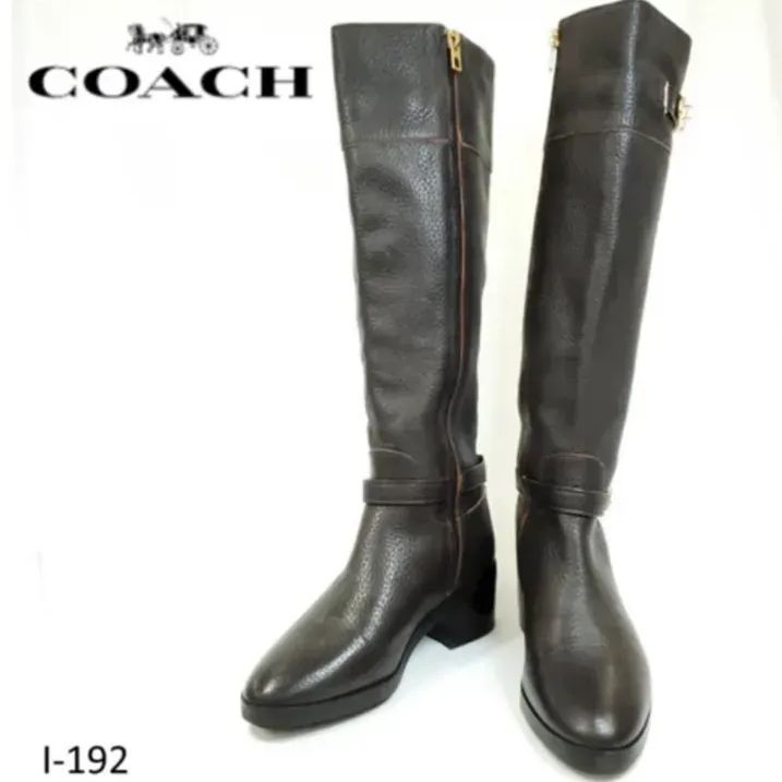 COACH コーチ ロングブーツ サイドジップ ベルト レザー EUR35 22.5cm