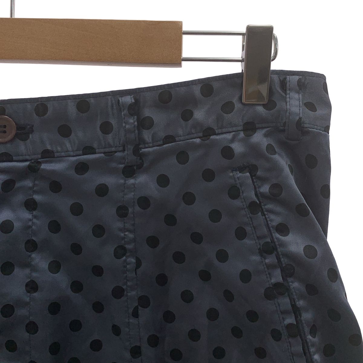 COMME des GARCONS コムデギャルソン 2013SS ポリエステル 製品加工 ドット サルエル ショートパンツ ショーツ M ネイビー ブラック レディース
