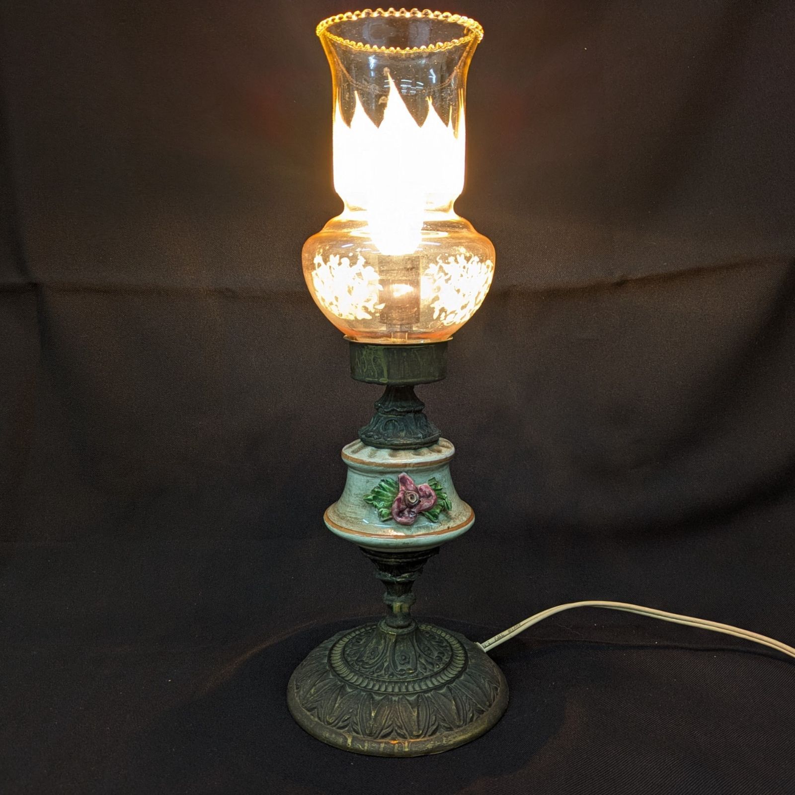 ! イタリア製 アンティーク ランプ スタンドライト 検索用 ガラス工芸 切子 陶器 ヴィンテージ レトロ
