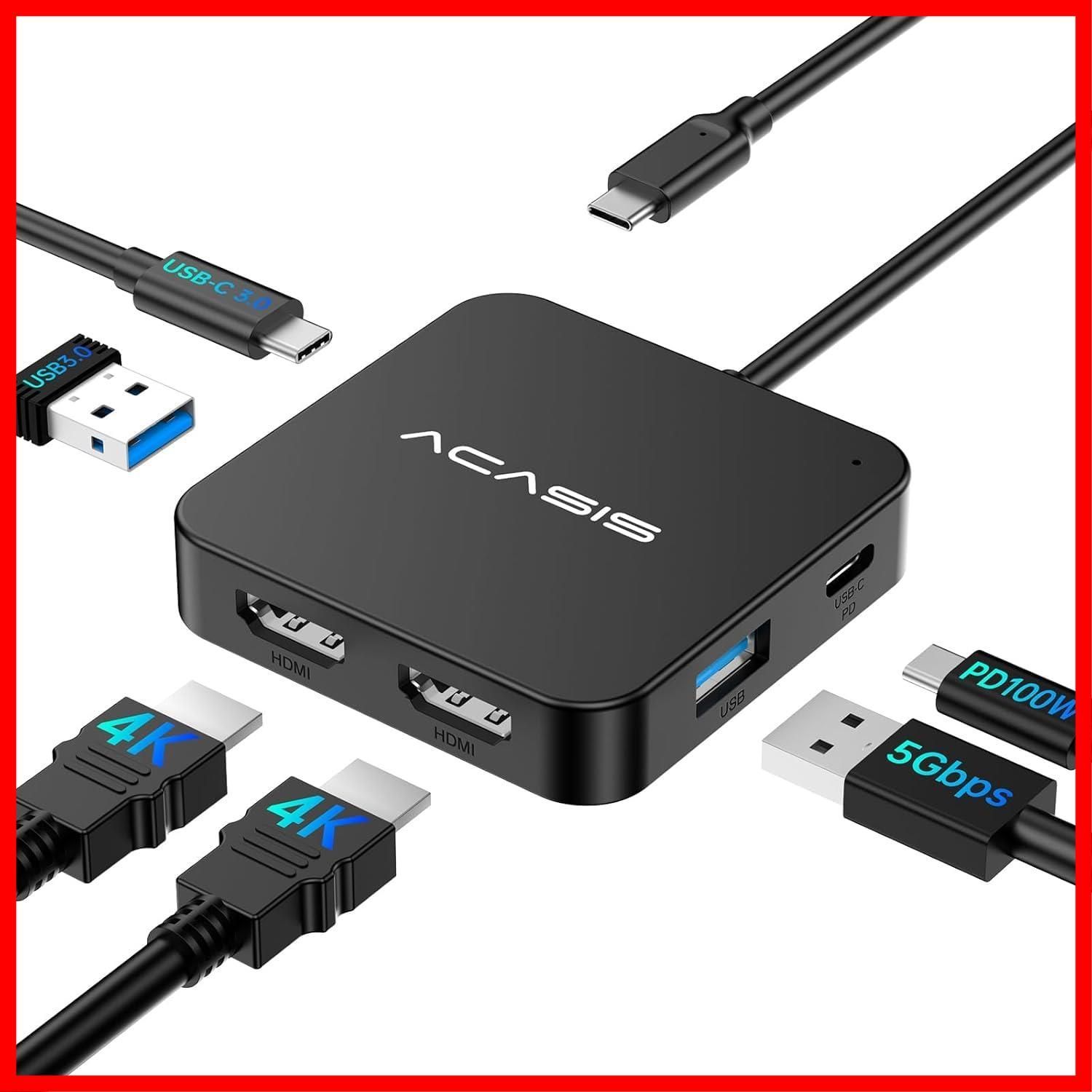 【特価セール】A USB USB データポート、MacBook/Dell/HP/Surface/Lenovo/Steam USB および Deck C C 用の C 充電、5Gbps USB PD アダプター、100W C HDMI からデュアル ドッキングス