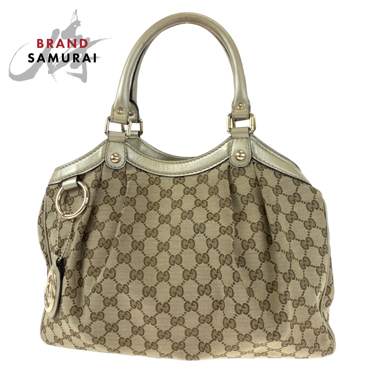 美品 GUCCI グッチ スーキー ブラウン GGキャンバス/レザー 211944 