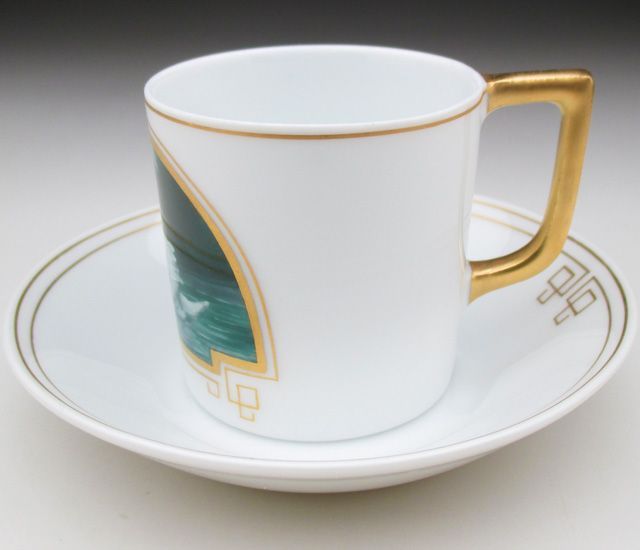 ニンフェンブルク 金彩白鳥絵 カップ＆ソーサー アンティーク 1906年