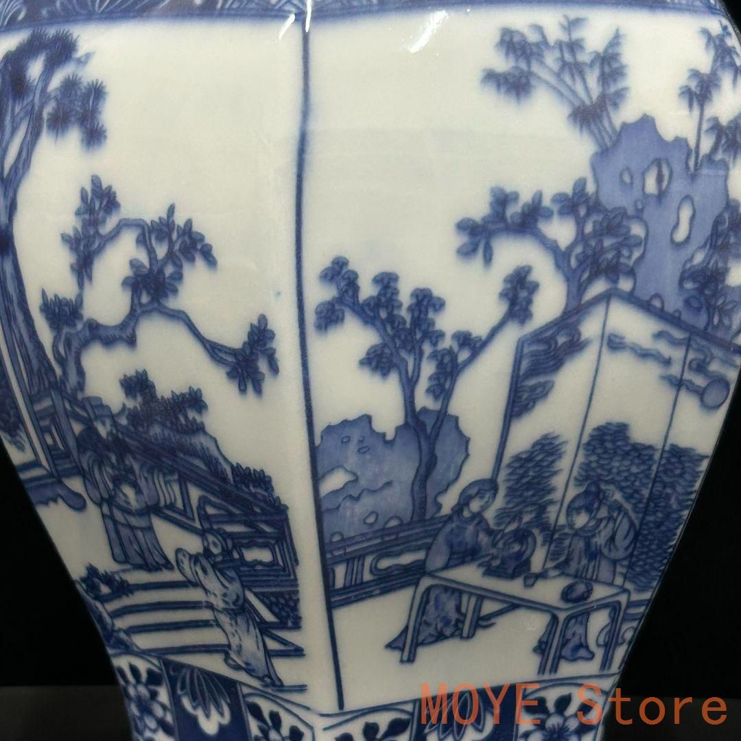 清乾隆青花花?六方将?罐 景徳鎮 陶磁器 装飾品 現代工芸品 オンライン