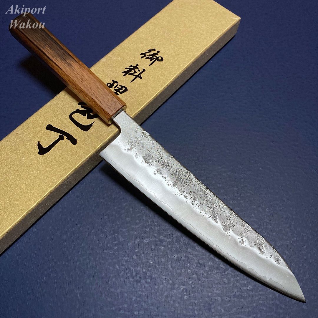 義弘作 包丁 牛刀 210mm 21cm 銀三鋼 銀紙三号 梨地仕上げ 山脇刃物製作所 堺刃物