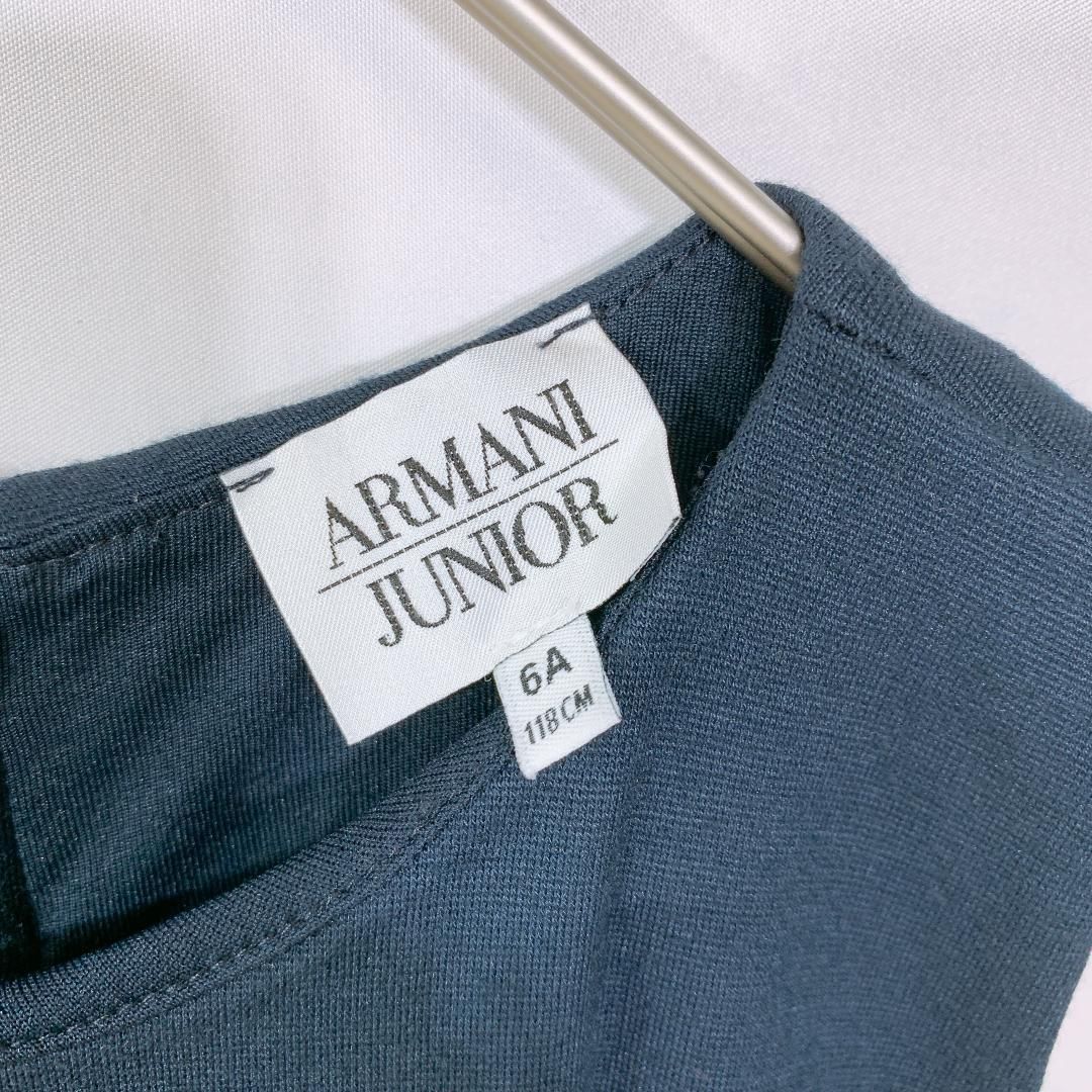 11888】美品 ARMANI JUNIOR ワンピース 120センチ ネイビー 良品