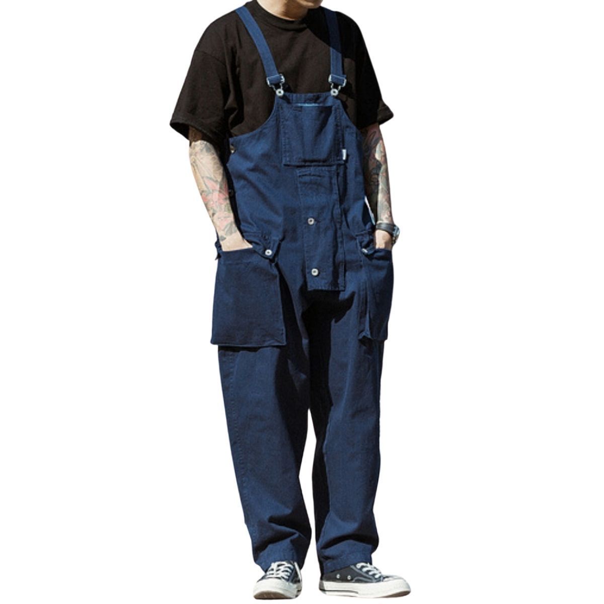 ミリタリー オーバーオール メンズ ヘリンボーン ツイル ワークパンツ