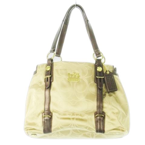 コーチ COACH ハンドバッグ キャンバス レザー 革 ジャカード シグネチャー ロゴ ベージュ 15402 |CK14 GY18