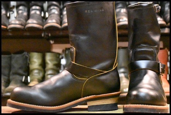 【9D 美品 15年】レッドウィング 9268 エンジニア 黒 ブラッククローンダイク スチールトゥ ブーツ redwing HOPESMORE【FB137】